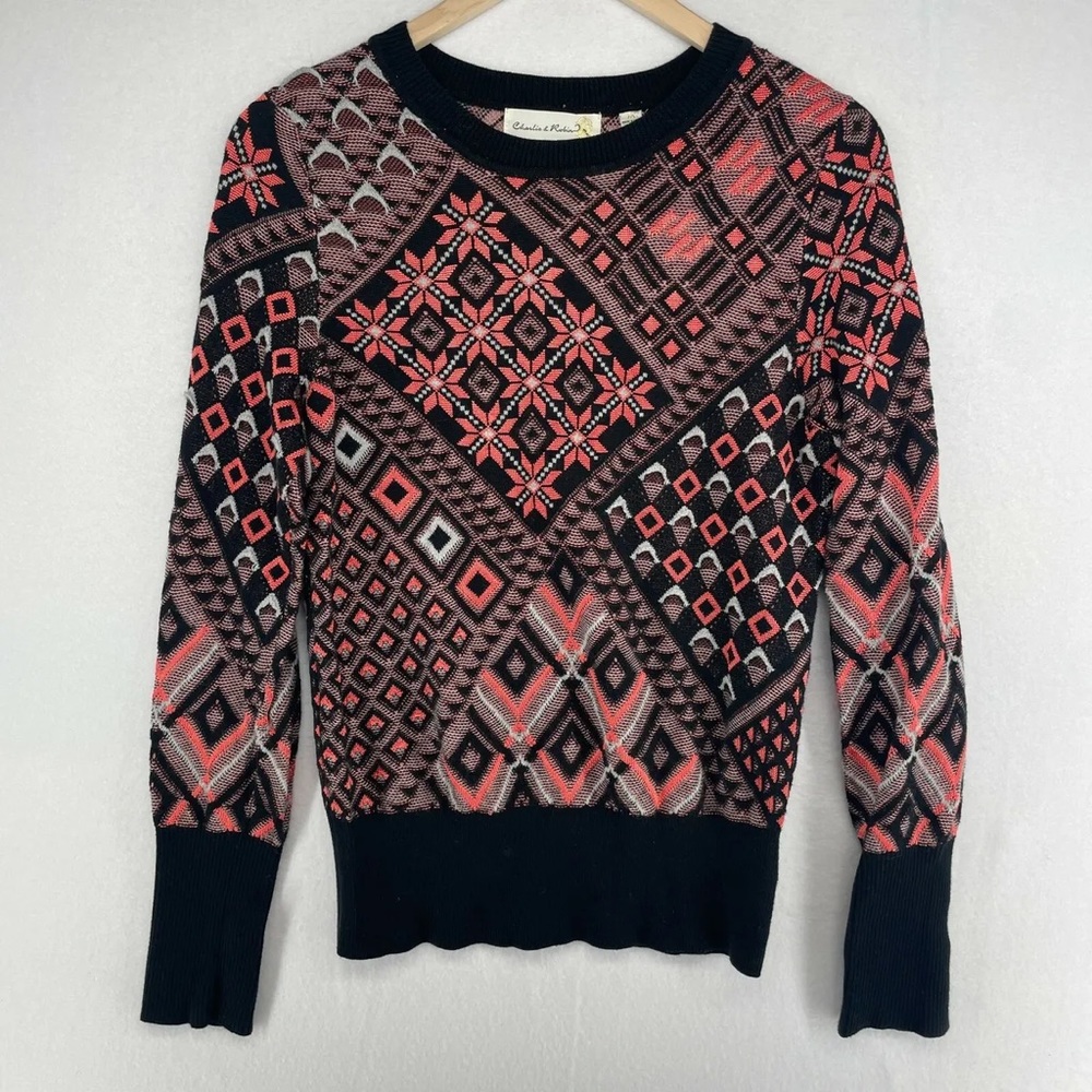 Anthropologie Geometric Sweater 🩷